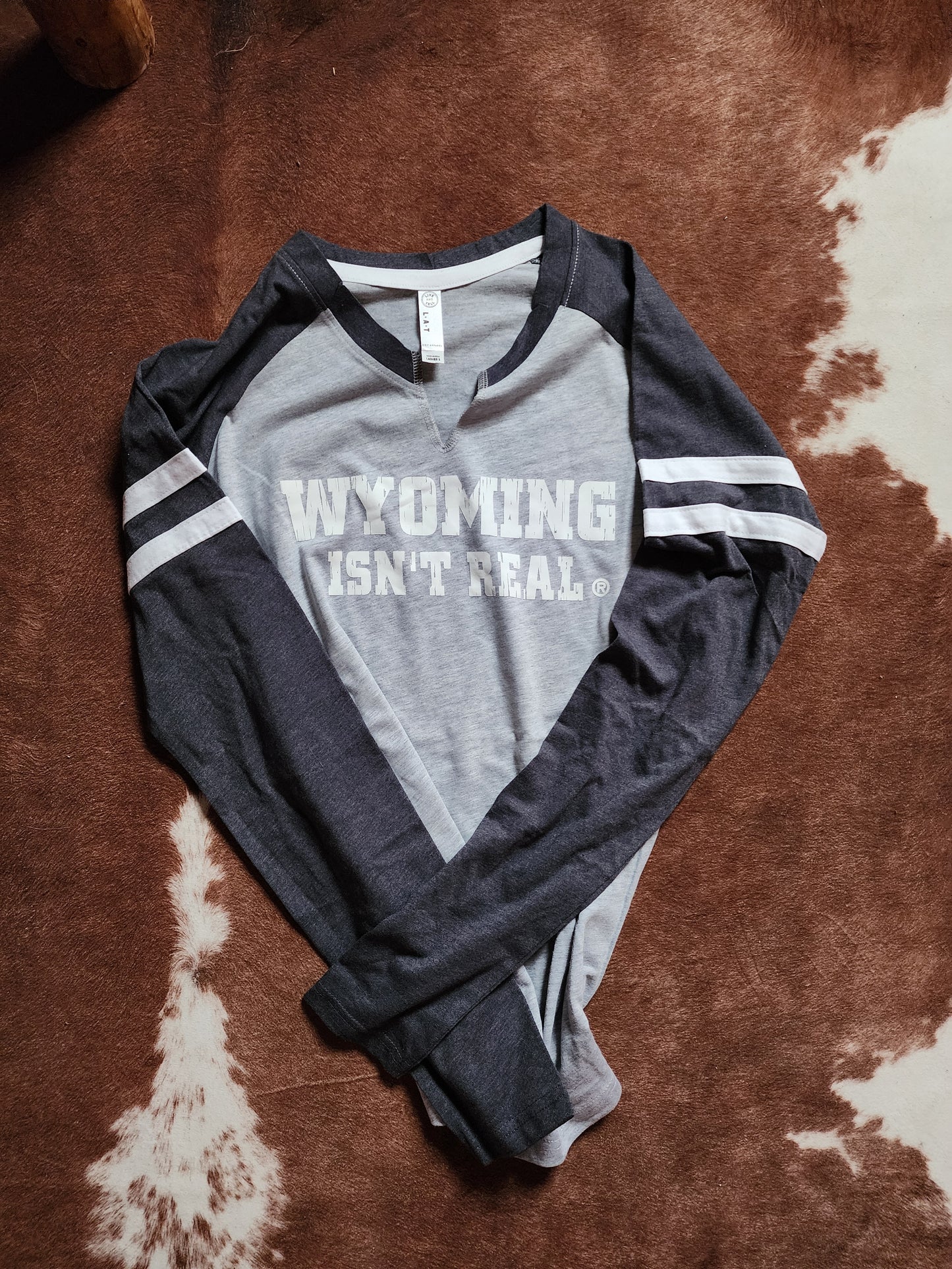 Womens Long Sleeve-Vintage Grey/Navy