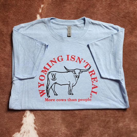 T-Shirt Heather Columbia Blue-More Cows