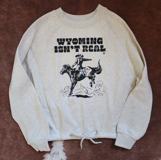 Crop Crewneck Sweatshirt- Natural Heather