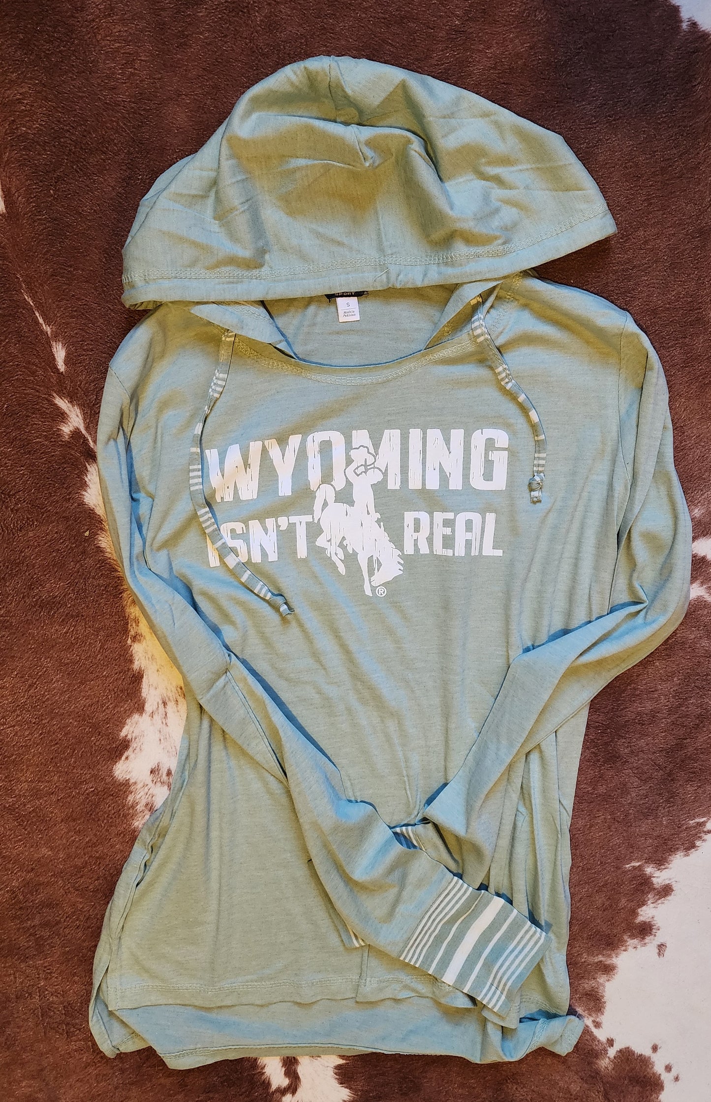Womens Long Sleeve-Sage Hooded