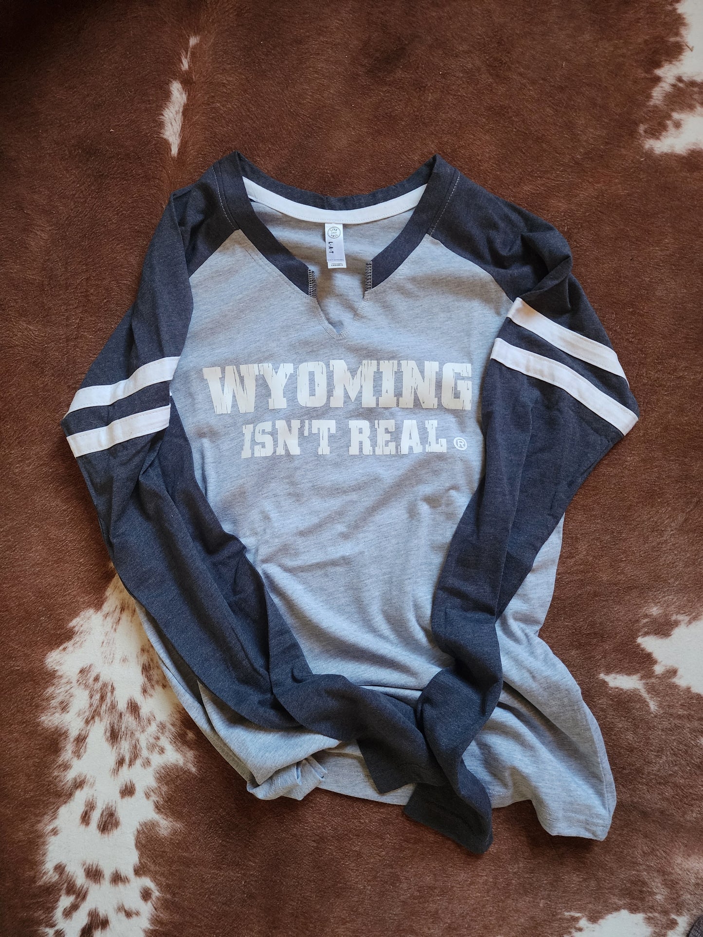 Womens Long Sleeve-Vintage Grey/Navy