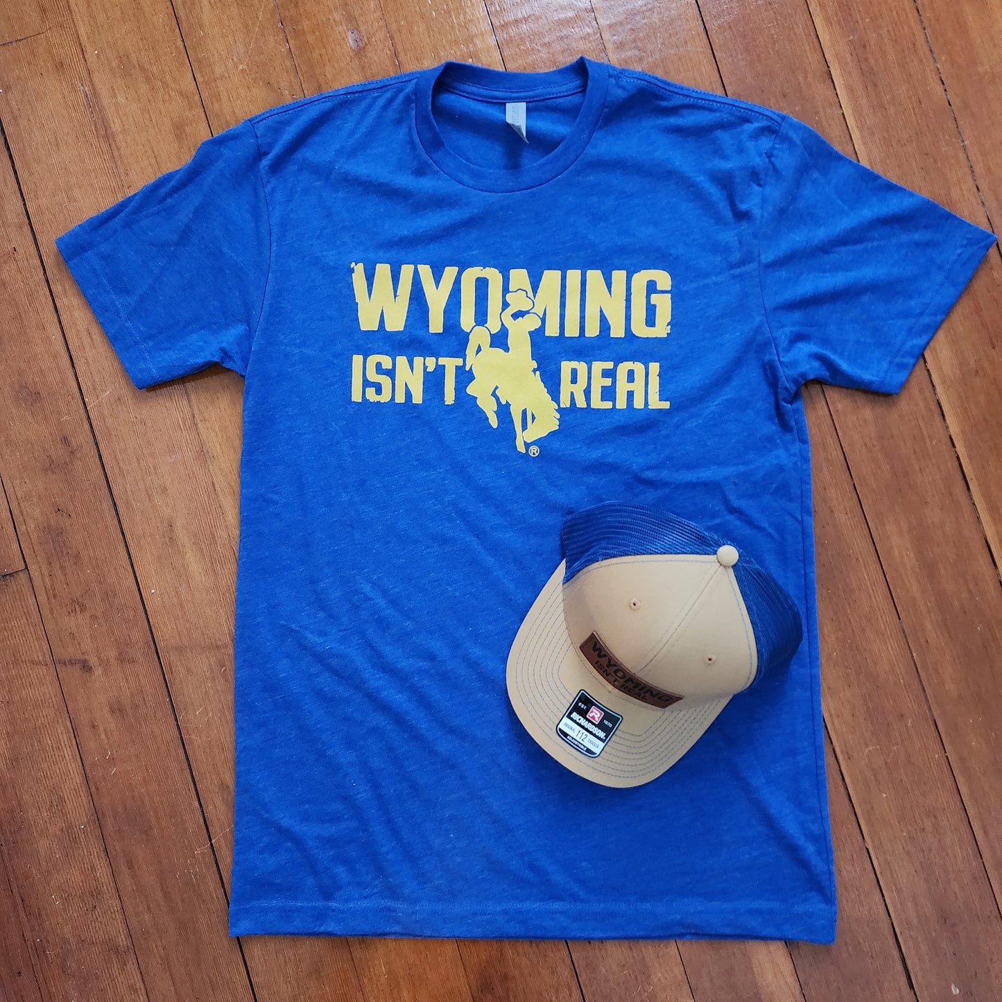 T-Shirt Royal Blue with Gold Bucking Horse